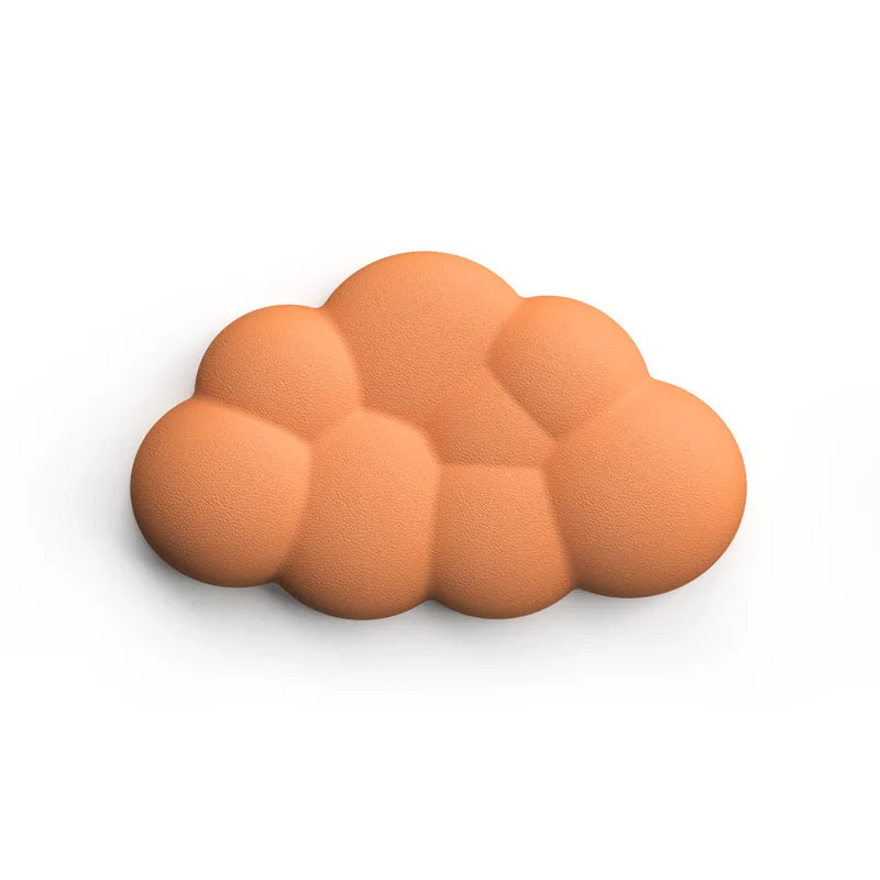 HandsCross ergonomic wrist rest desk pad in orange cloud shape for comfortable arm support