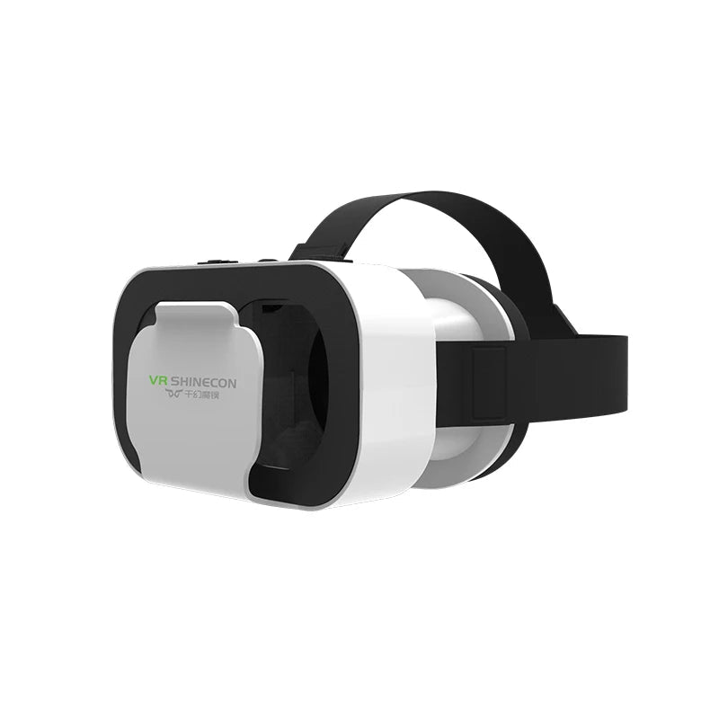 HandsCross VR headset with controller in white and black with adjustable head strap and packaging box
